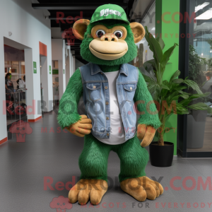 Grön orangutangmaskot drakt...