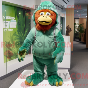 Grön orangutangmaskot drakt...