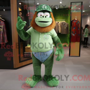 Grön orangutangmaskot drakt...