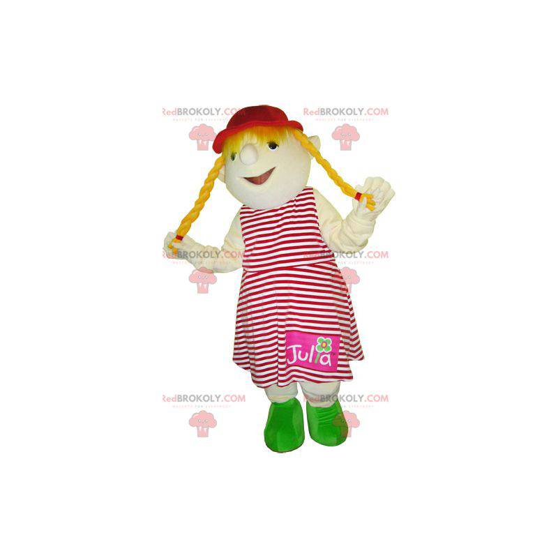 Mascote garotinha loira. Mascote infantil - Redbrokoly.com