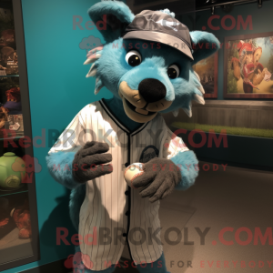 Teal Hyäne Maskottchen...