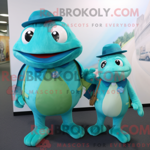 Postava maskota Teal Frog...