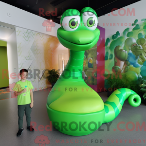Lime Green Snake maskot...
