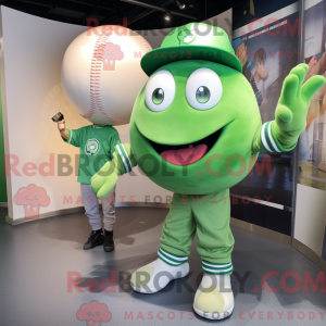 Green Baseball Ball mascot...