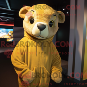 Fantasia de mascote de lontra dourada com moletom e gorros - Mascotes lontra - REBROKO_221564 - RedBrokoly.com