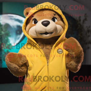Gold Otter-maskotdraktfigur...