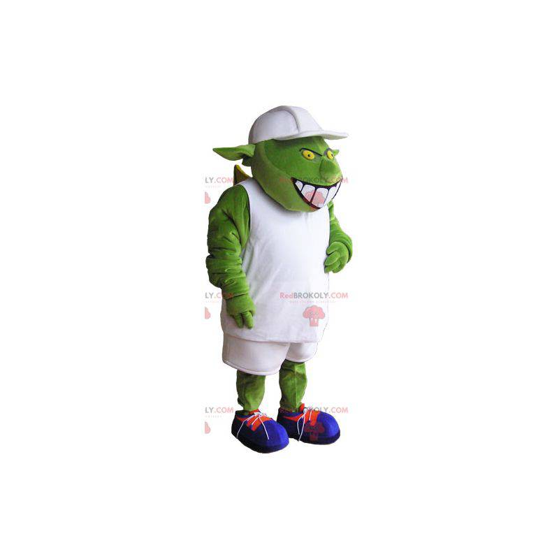 Green alien alien monster mascot - Redbrokoly.com