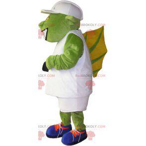 Mascotte de monstre d'alien d'extra-terrestre vert -