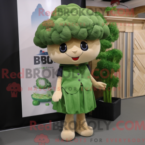 Tan Broccoli maskot kostume...