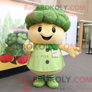Tan Broccoli maskot kostume...