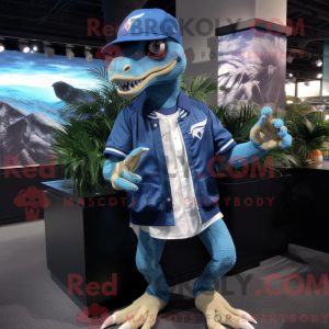 Disfraz de mascota azul...