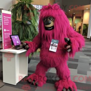 Magenta Sasquatch mascot...