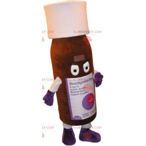 Mascotte de flacon marron et blanc. Mascotte de lotion -