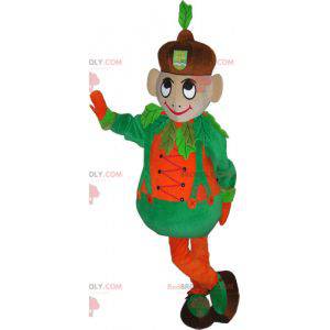 Mascotte de garçonnet avec une tenue rigolote et colorée -