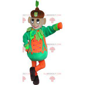 Mascotte de garçonnet avec une tenue rigolote et colorée -