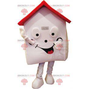 Very smiling white and red house mascot - Redbrokoly.com