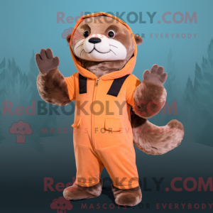 Peach Otter mascottekostuum...