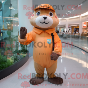 Peach Otter mascottekostuum...
