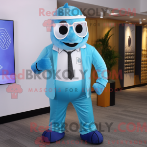 Cyan Ice-maskotdraktfigurat...