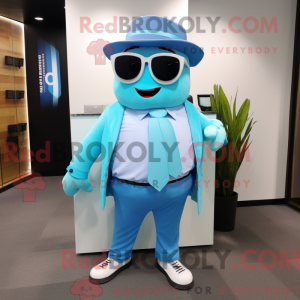 Cyan Ice-maskotdraktfigur...