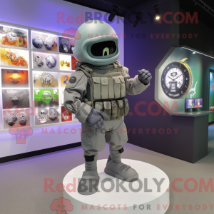 Gray Grenade mascot costume...