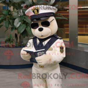 Cream Navy Soldier mascot...