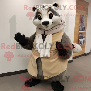 Tan Badger maskotdraktfigur...