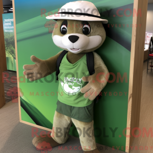 Green Ferret mascot costume...