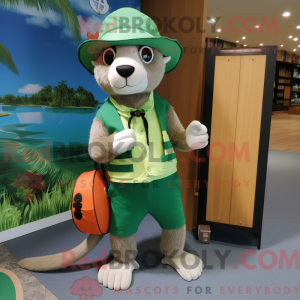 Groene fret mascottekostuum...