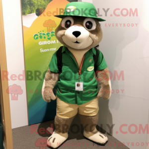 Grøn Ilder maskot kostume...