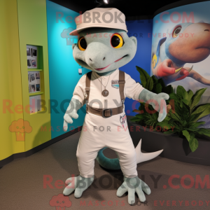 Grå Geckos maskot kostume...