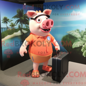 Postava maskota Peach Pig...