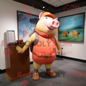 Peach Pig-mascottekostuum...