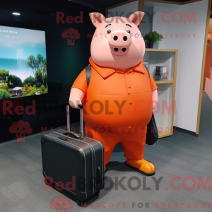 Peach Pig-maskotdraktfigur...