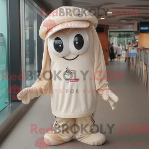 Beige Squid mascot costume...
