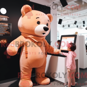 Peach Teddybeer mascotte...