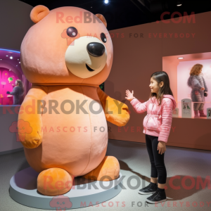 Peach Teddy Bear mascot...