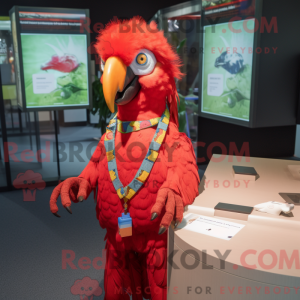 Rød papegøye maskot drakt...
