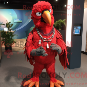 Rød papegøje maskot kostume...