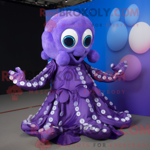 Lilla Octopus maskot...