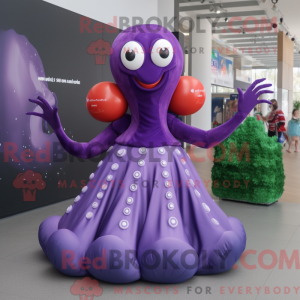 Lila Oktopus Maskottchen...