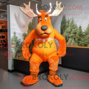 Orange Moose maskot kostume...