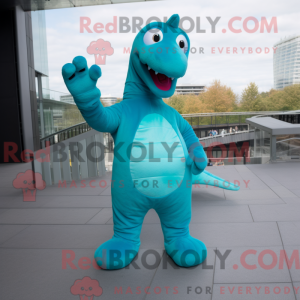 Turquoise Diplodocus mascot...
