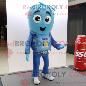 Sky Blue Soda Can maskot...