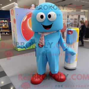 Sky Blue Soda Can maskot...