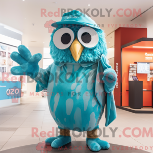 Turkis ugle maskot kostyme...