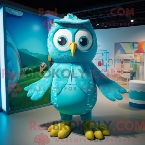Turkis ugle maskot kostyme...