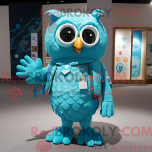 Turkis ugle maskot kostyme...