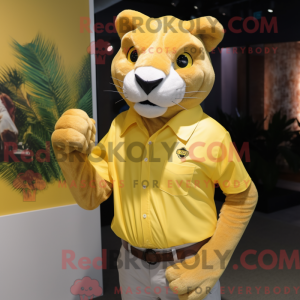 Geel Puma-mascottekostuum...