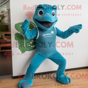 Postava maskota Teal Lizard...
